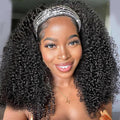Kinky Curly Headband Wig Human Hair 180% Density - Natural Curls
