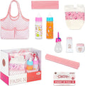 Diaper Bag Doll Accessories Set with Feeding Bottles and Blanket