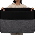 108L Blanket Basket Grey & Black - Large Cotton Rope Storage