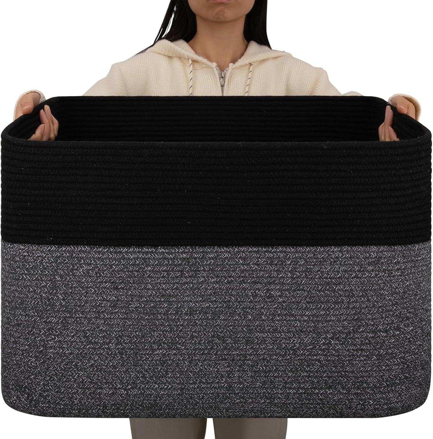108L Extra Large Blanket Basket for Living Room Storage Needs