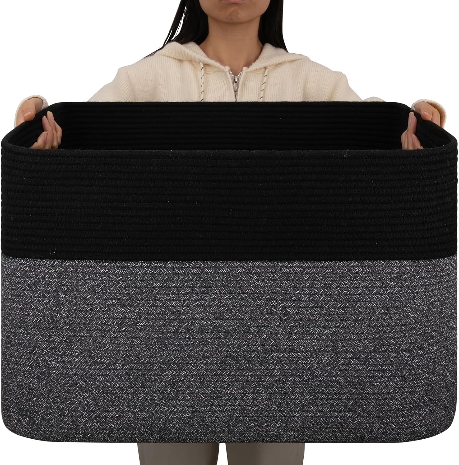 108L Extra Large Blanket Basket for Living Room Storage Needs