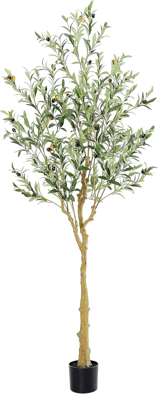 Tall Faux Olive Tree for Indoor Outdoor Decor, 6Ft Realistic Look