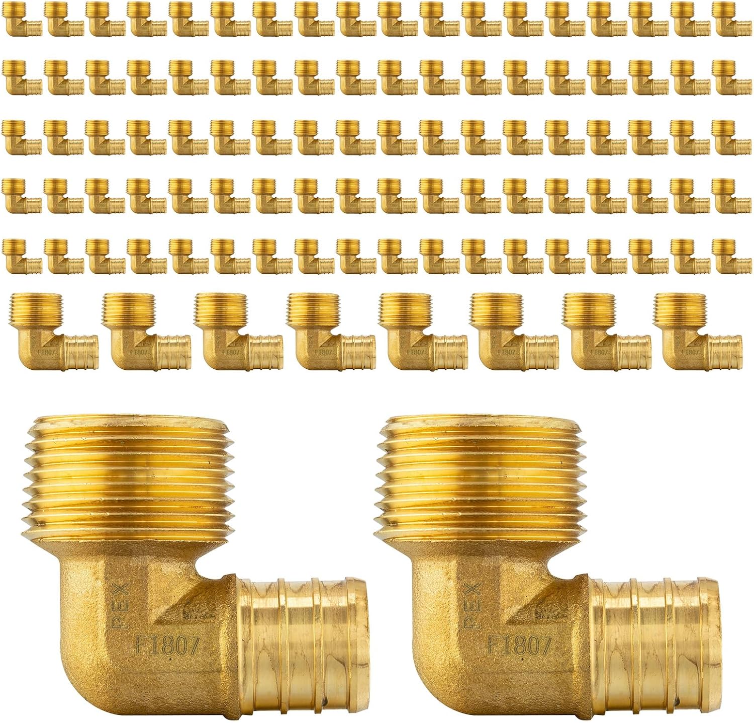 Pack of 100 EFIELD Pex 3/4 inch x 1/2 inch Brass Fittings