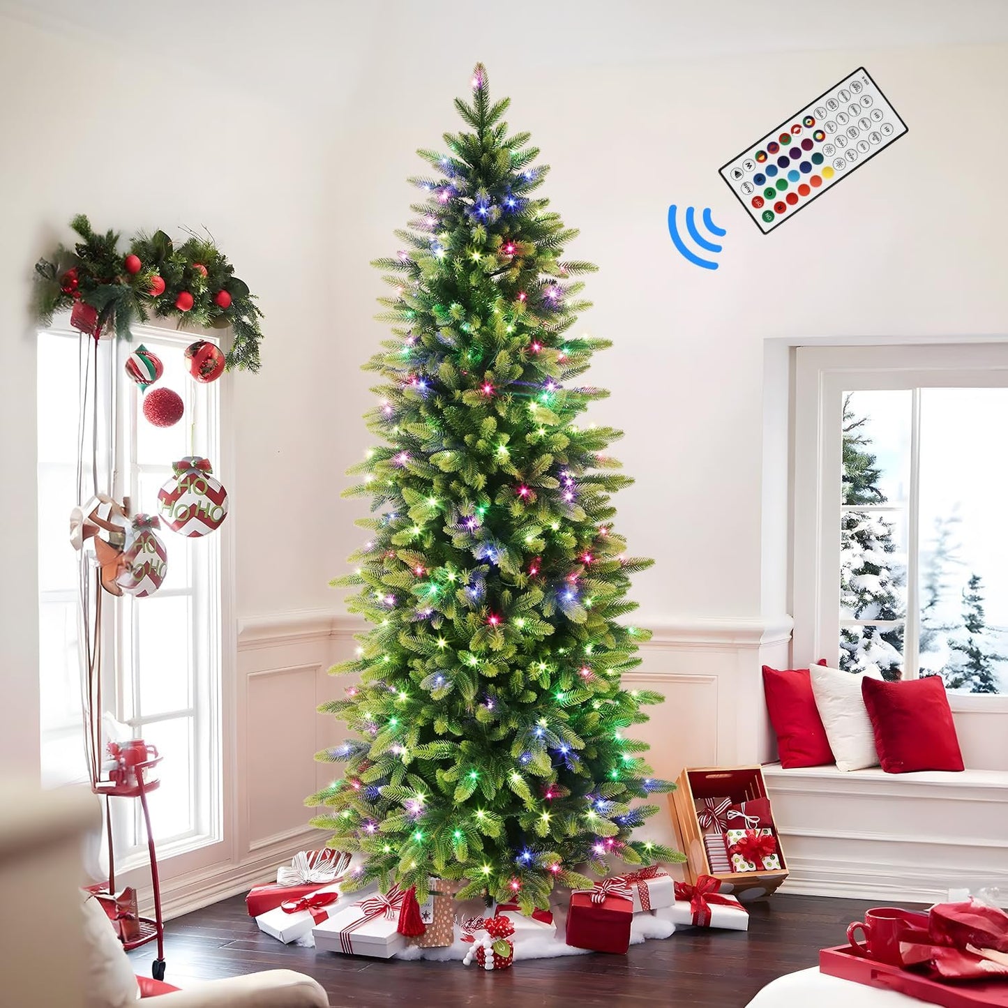 6.5ft Prelit Artificial Christmas Tree with Remote Control