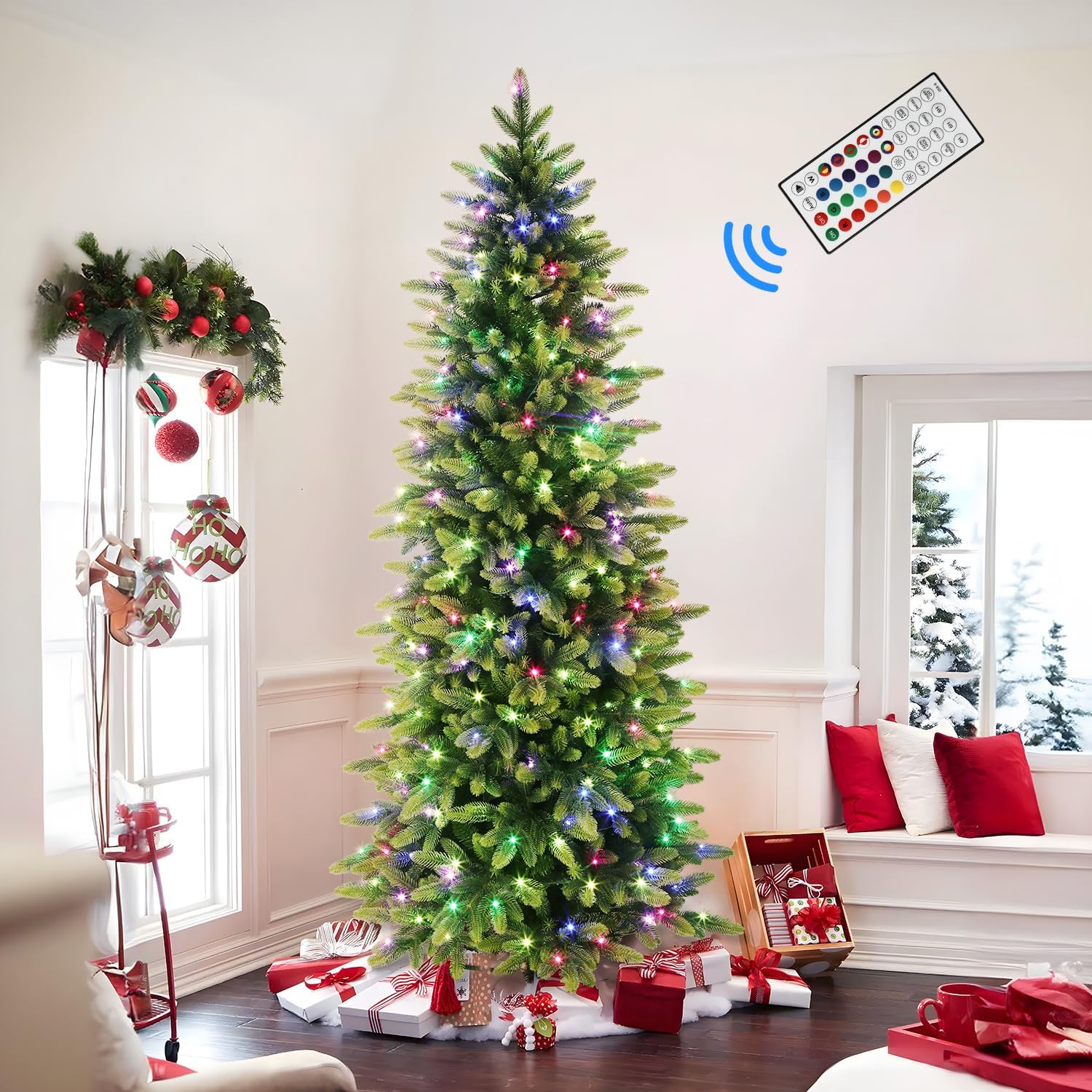 6.5ft Prelit Artificial Christmas Tree with Remote Control