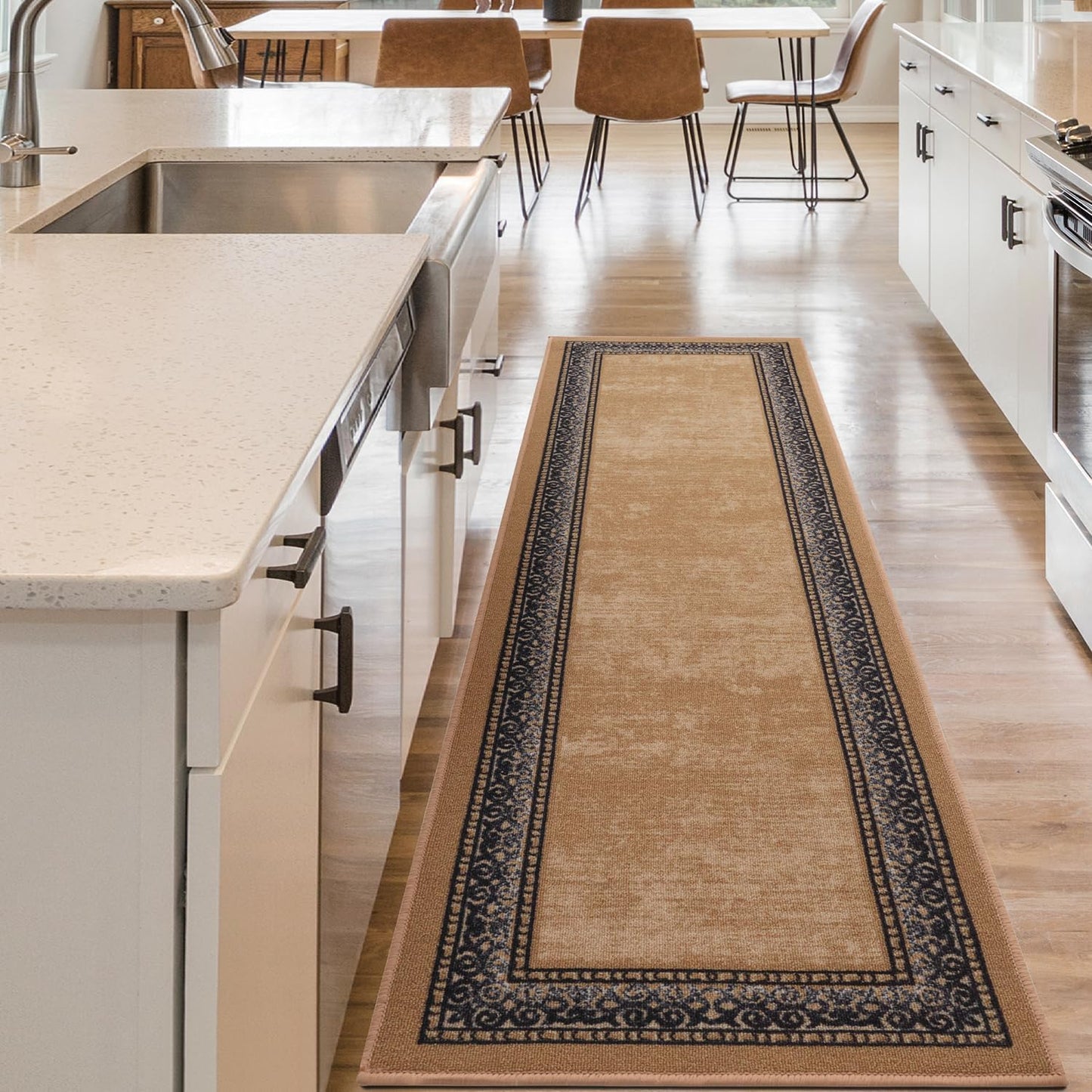 Antep Rugs Bordered Modern 2x7 Non-Slip Indoor Area Runner Rug