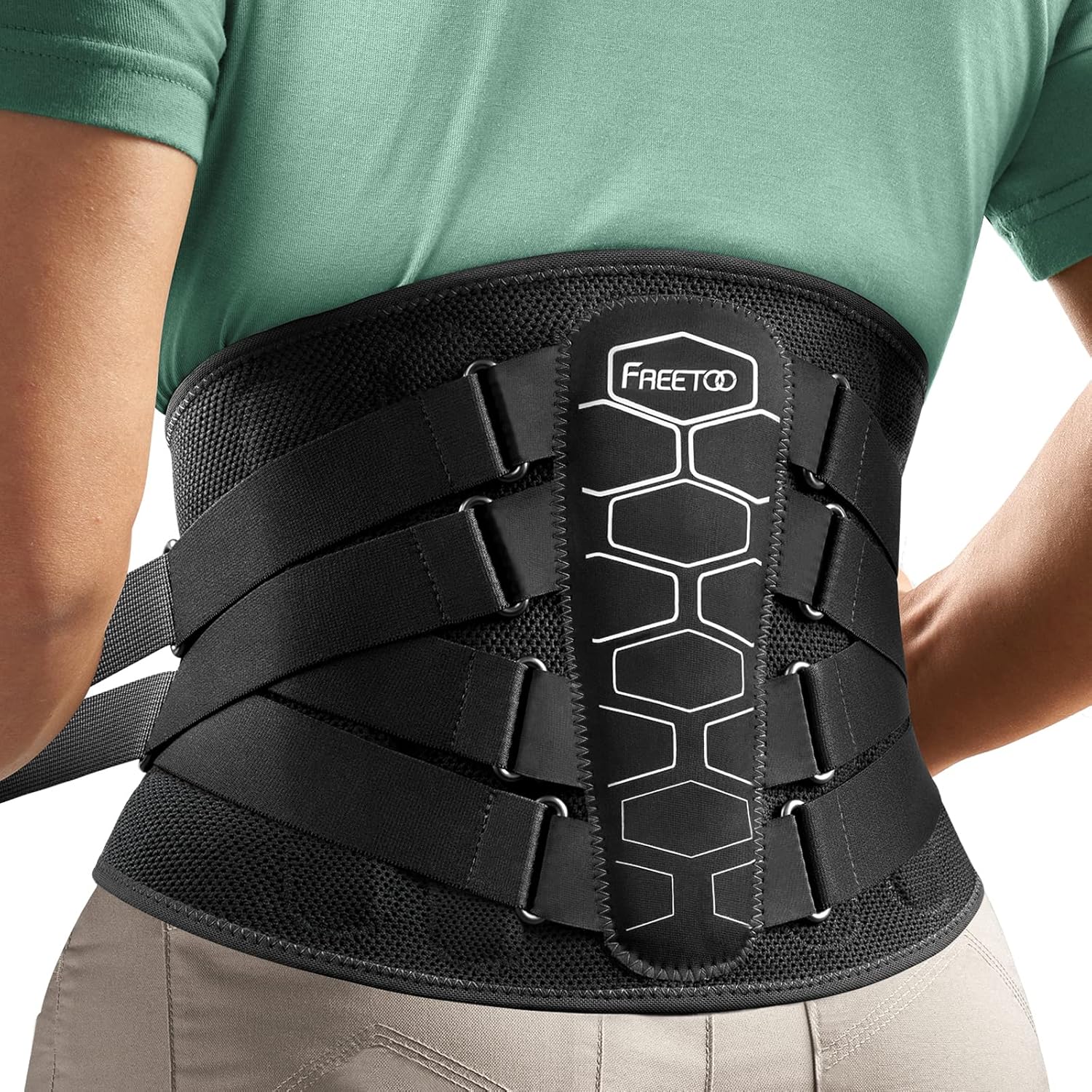 FREETOO Back Brace for Lower Back Pain Relief and Support