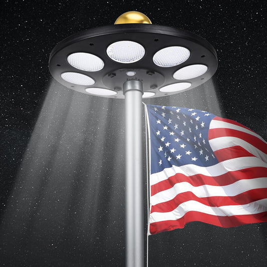 PPQ Solar Flagpole LED Light for 15-25 Ft Poles - Bright & Durable