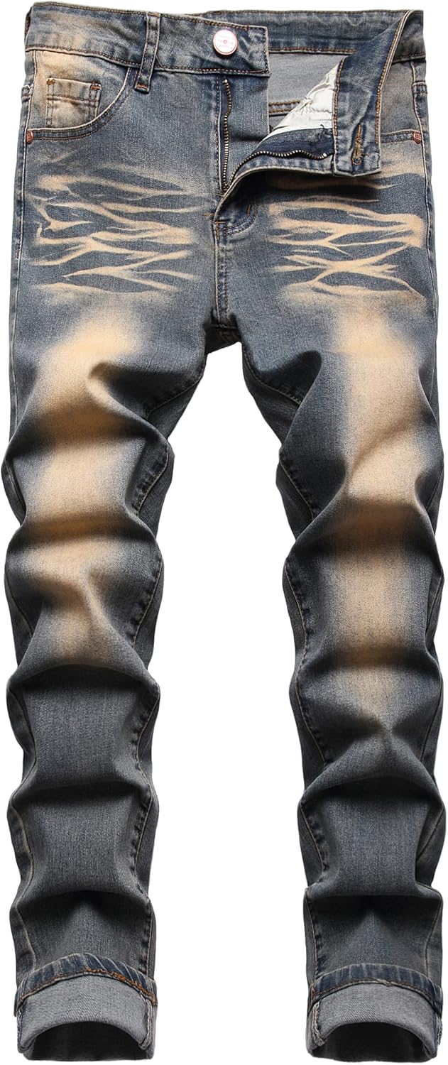 JUNBAOSS Men's Slim Fit Stretch Jeans for Fashionable Comfort