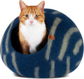 MEOWFIA Cat Cave Felt Cat Bed Large Deep Azure - Cozy Hideaway