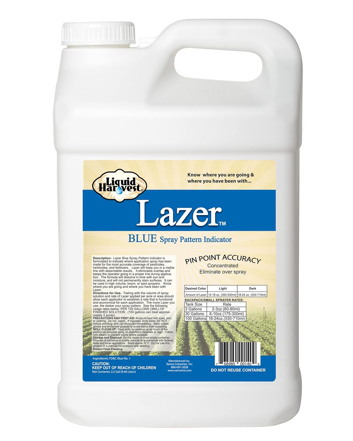 Lazer Blue Spray Pattern Indicator for Efficient Weed Control