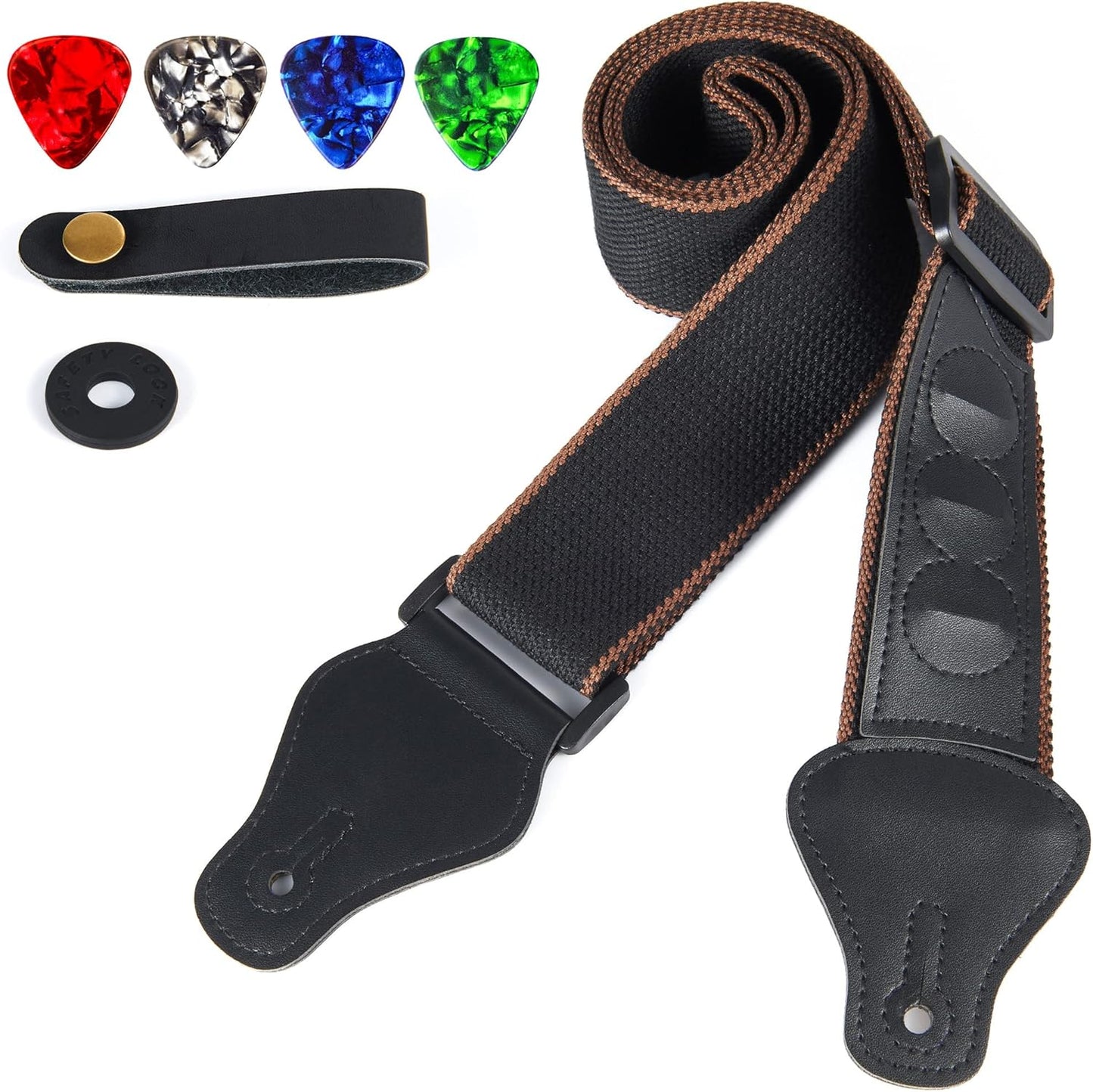 WOGOD Guitar Strap - 3 Picks Holder for Ultimate Versatility