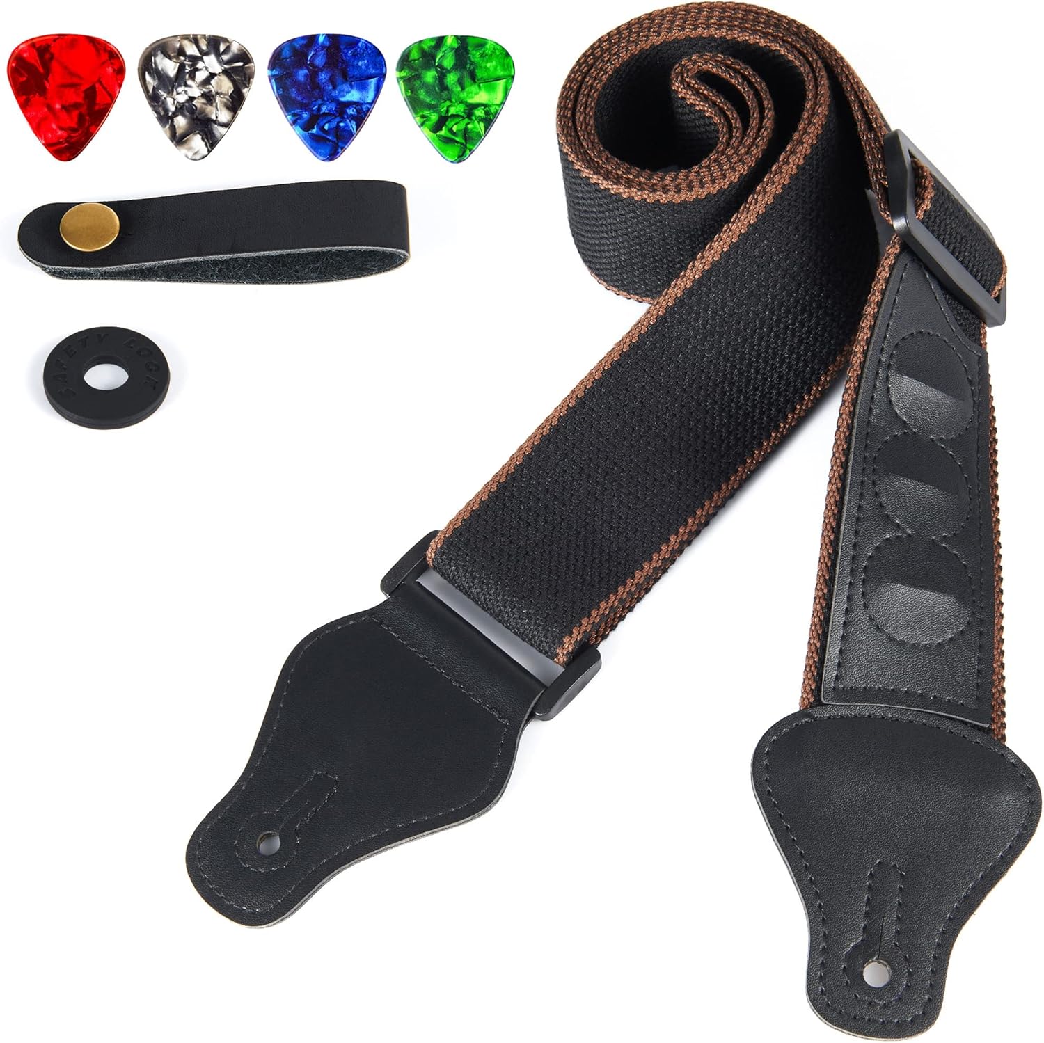 WOGOD Guitar Strap - 3 Picks Holder for Ultimate Versatility