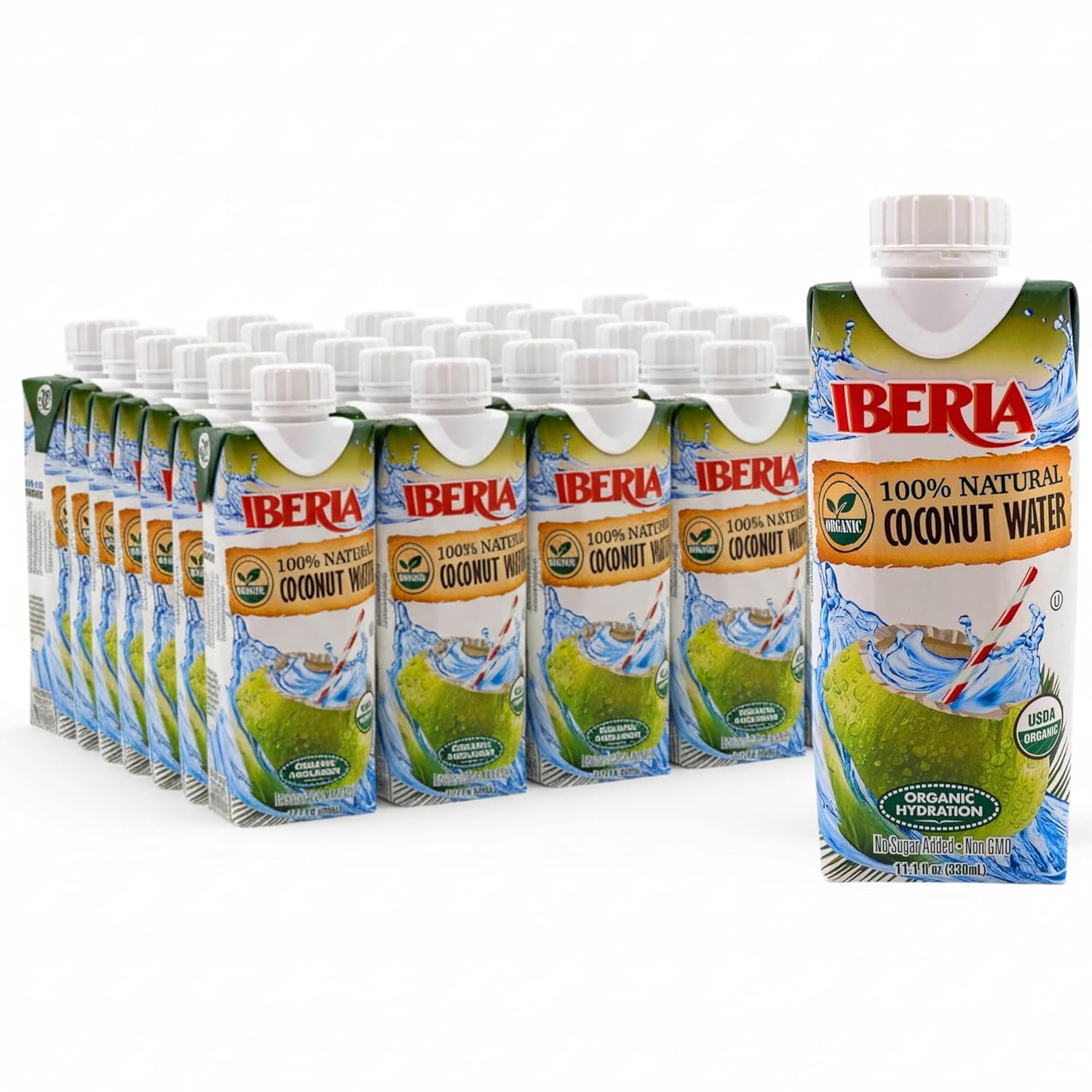 Iberia 100% Pure Organic Coconut Water for Refreshing Hydration