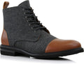 Brooke Cap-Toe Ankle Boots for Men - Mixed-Media Lace-Up