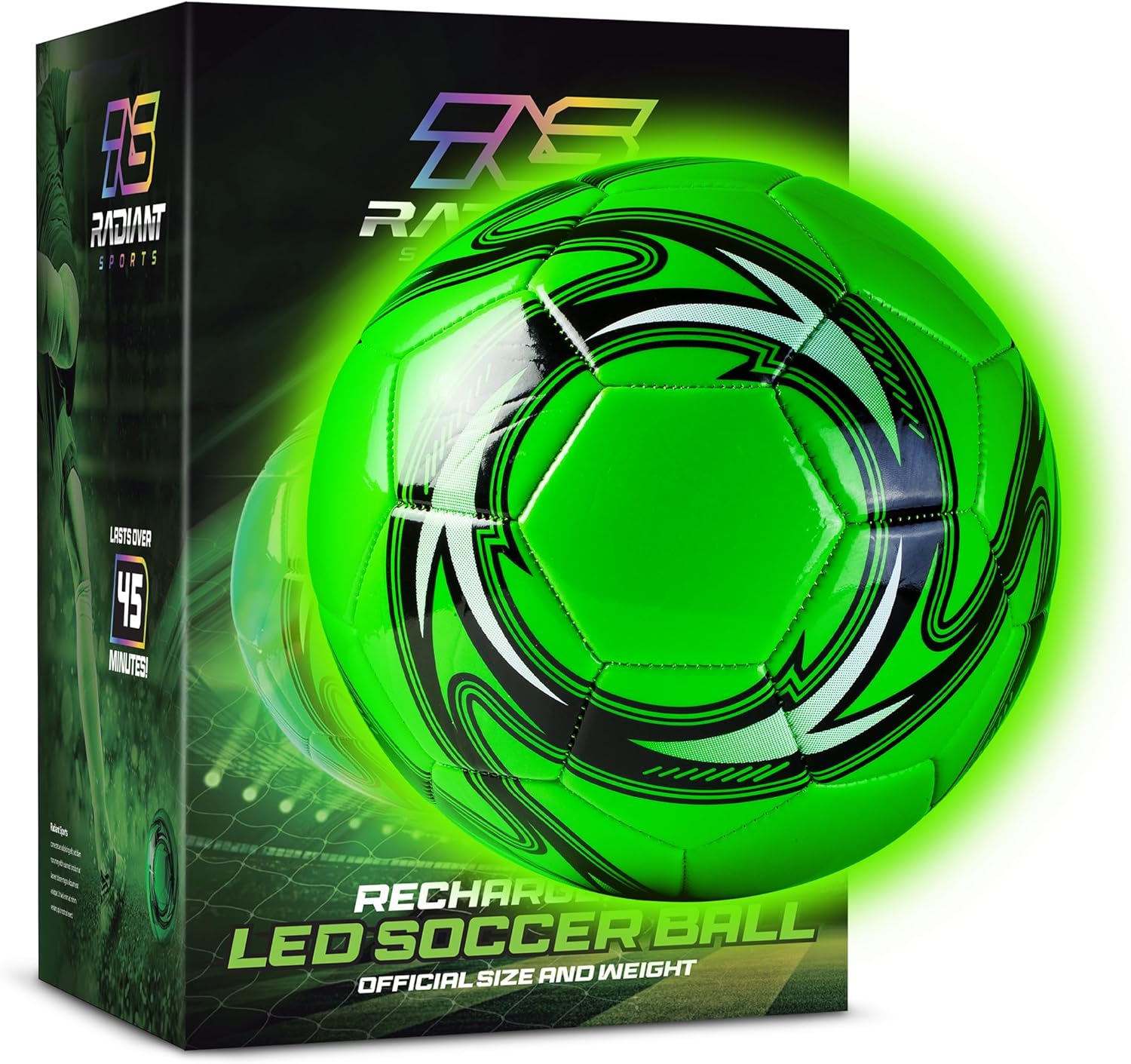 LED Light Up Soccer Ball - Rechargeable Glow in The Dark Fun