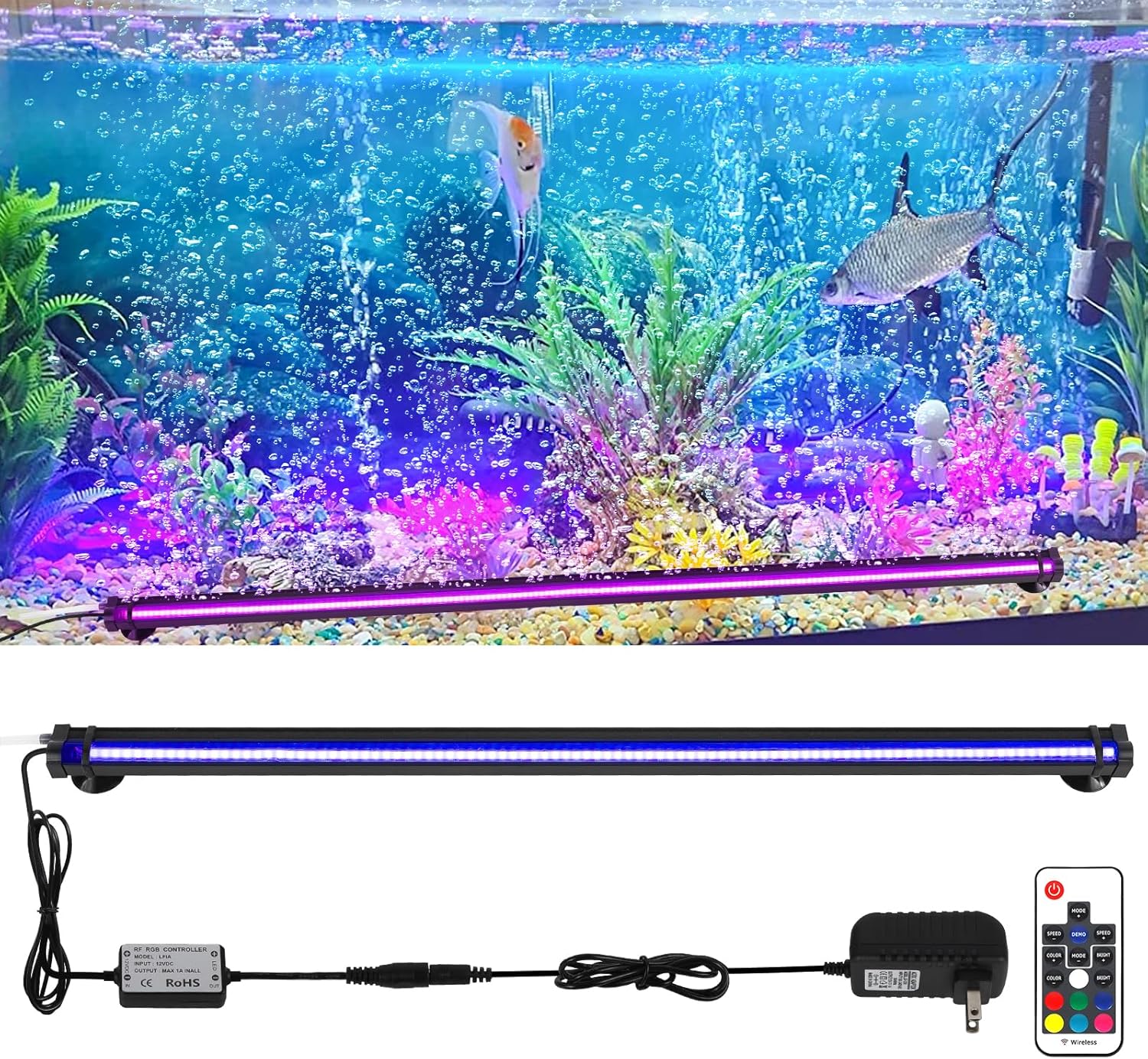 Submersible Fish Tank Aquarium Light with Adjustable Colors