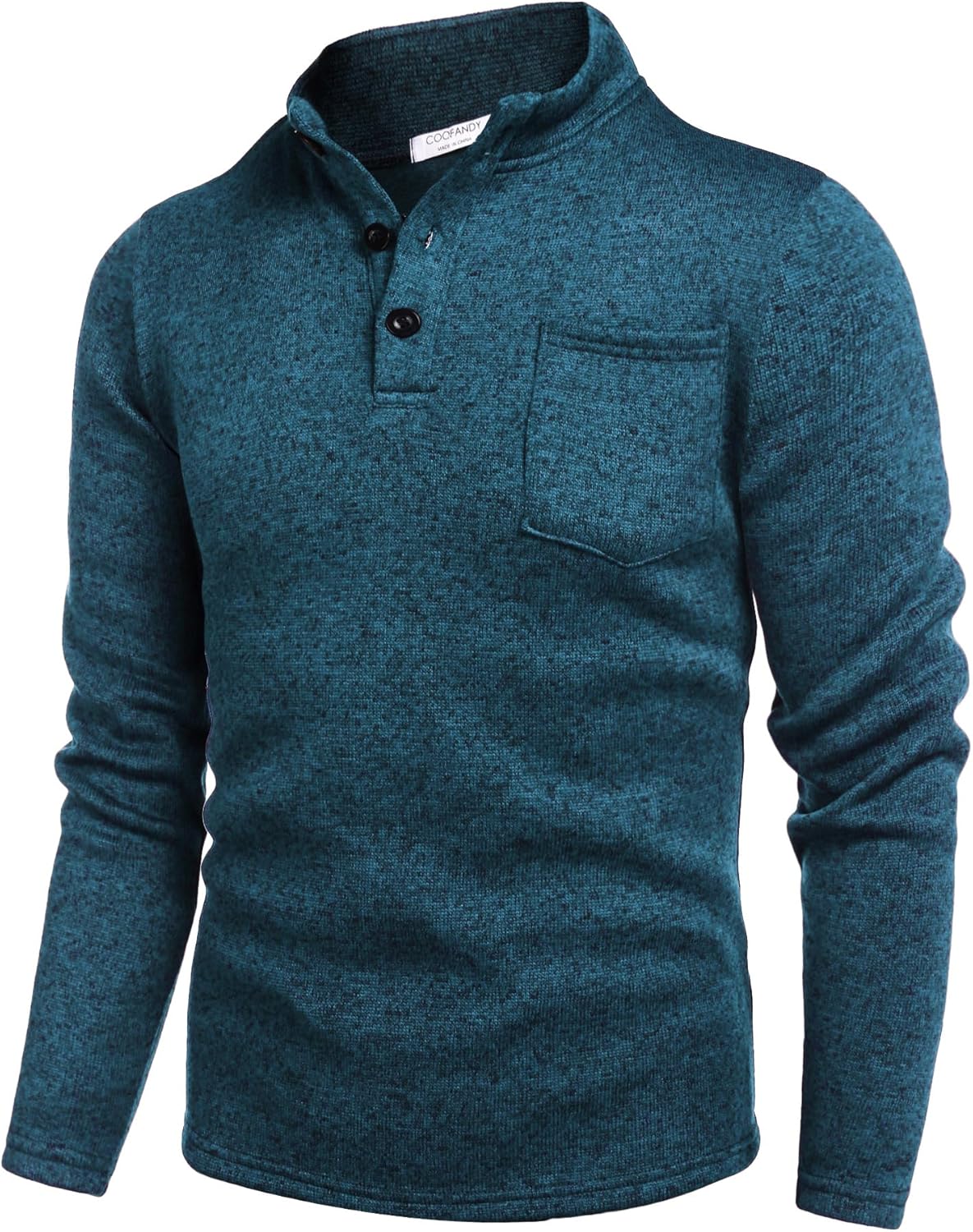 COOFANDY Men's Casual Henley Pullover Sweatshirt for Comfort