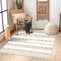 3x5 Area Rug Washable Geometric Low Pile Rug - Soft, Non-Slip