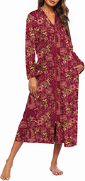 Ekouaer Women Zipper Robe Long Sleeve Loungewear (Style YZ3V)