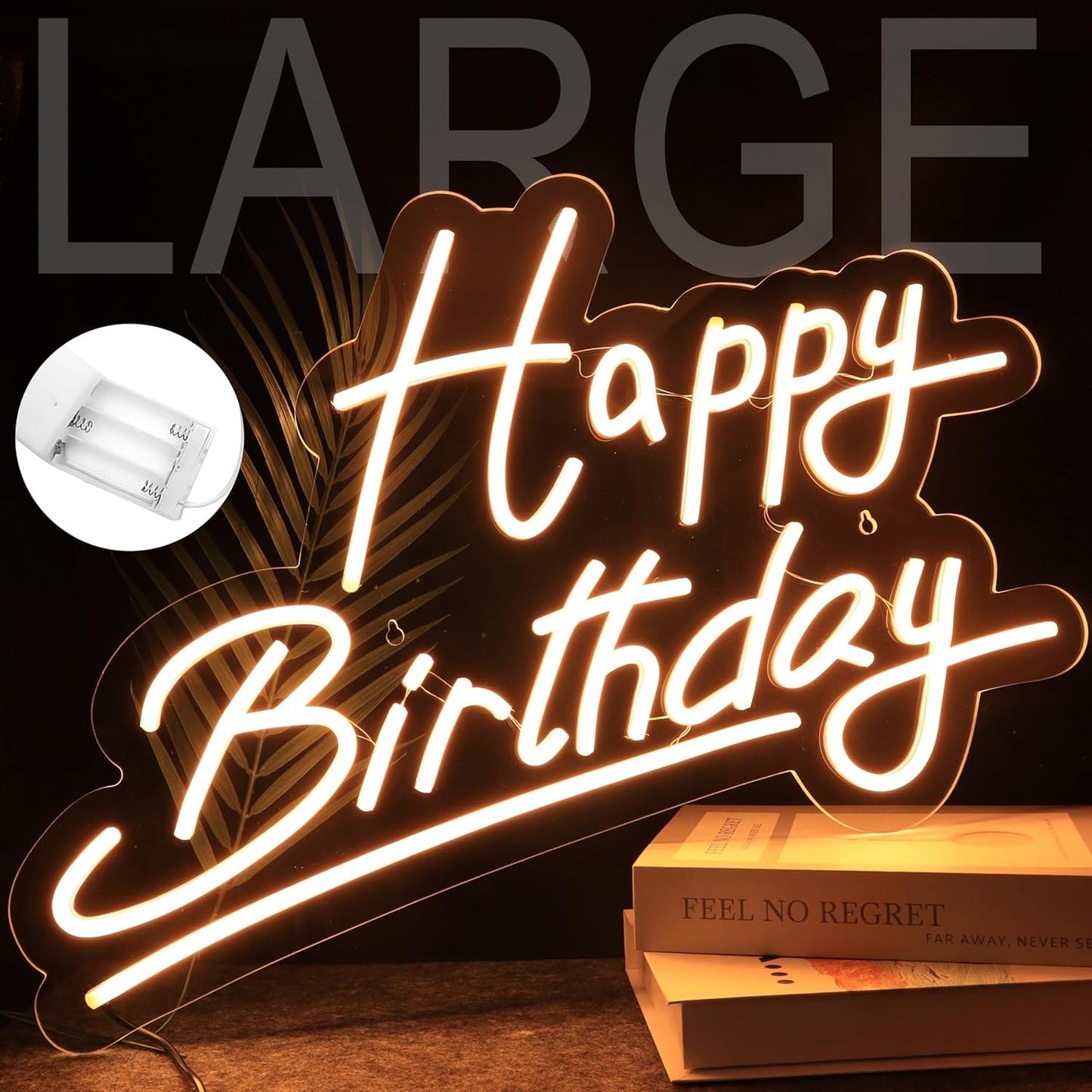 Large Happy Birthday Neon Sign for Parties & Celebrations