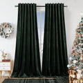 Dchola Dark Green Velvet Curtains for Bedroom Window Decor