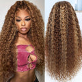 22 Inch Honey Blonde Ombre 13x6 Full Lace Frontal Wig - Water Wave