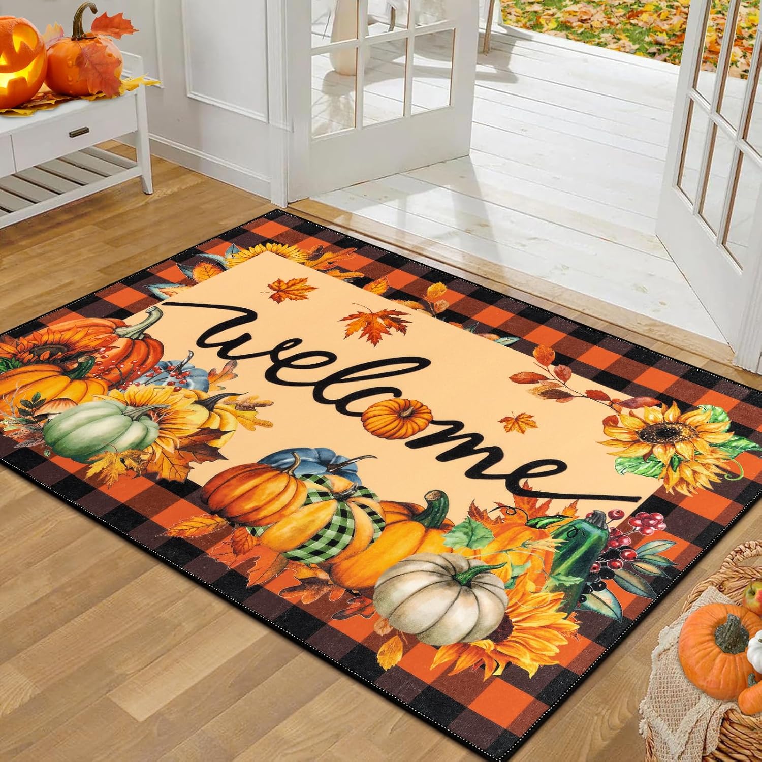 Pauwer Fall Door Mat Indoor 32x48 Soft Welcome Mats for Home