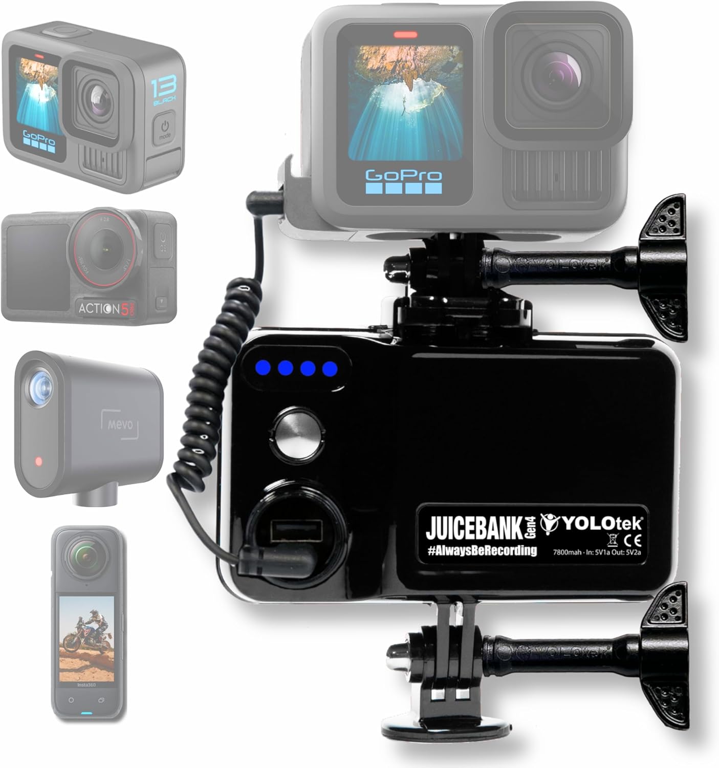 YOLOtek JUICEBANK 7800mAh Portable Charger for GoPro & More