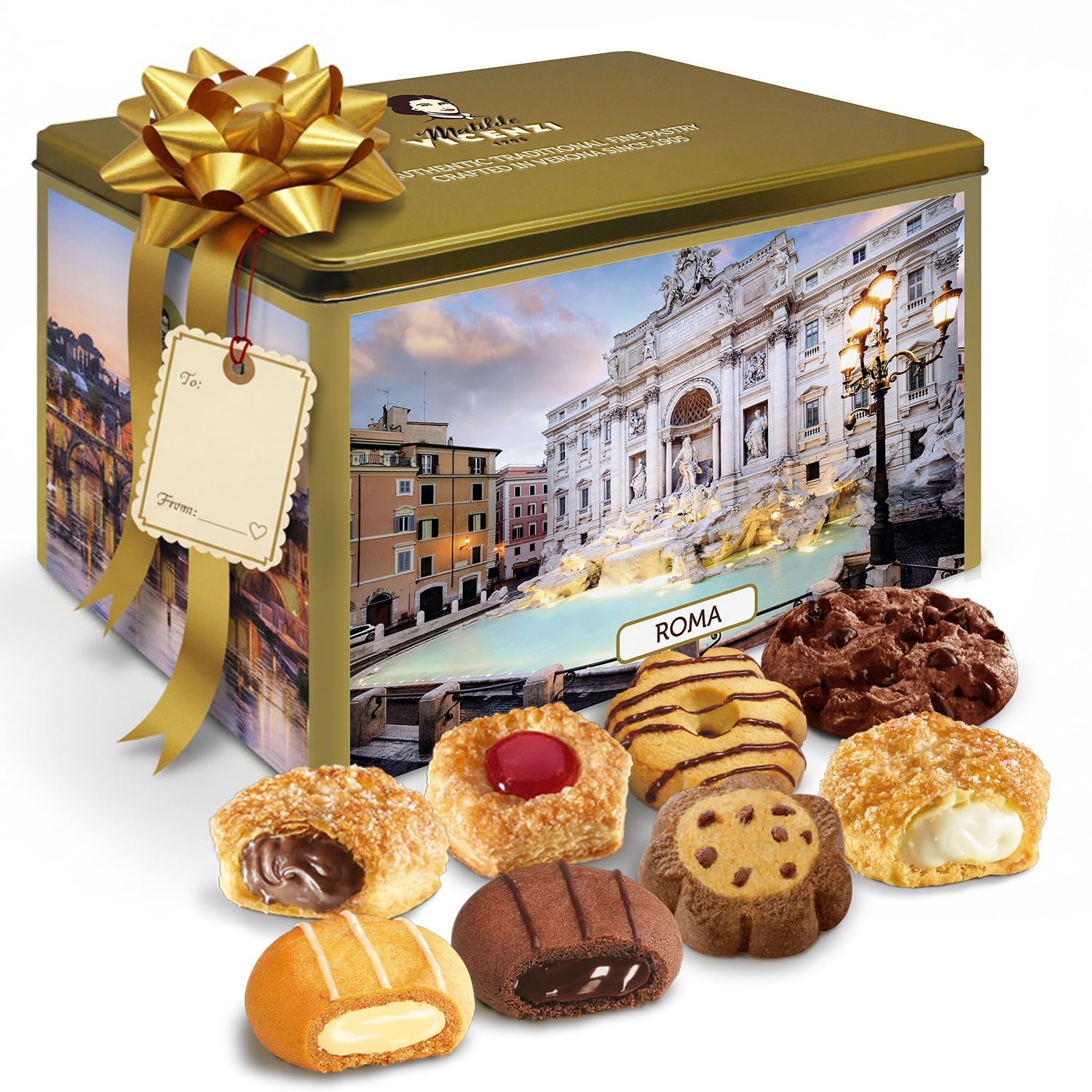 Matilde Vicenzi Roma Cookie Gift Tin - Italian Pastries Delight