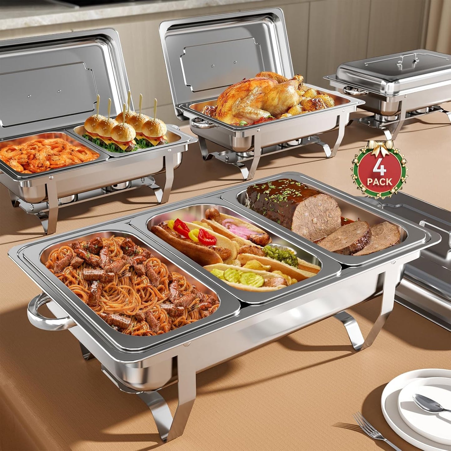 Chafing Dish Buffet Set, 9QT Stainless Steel for Parties