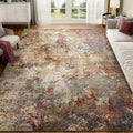Washable Area Rug 5x7 Modern Abstract Neutral Soft Rug - Easy Care