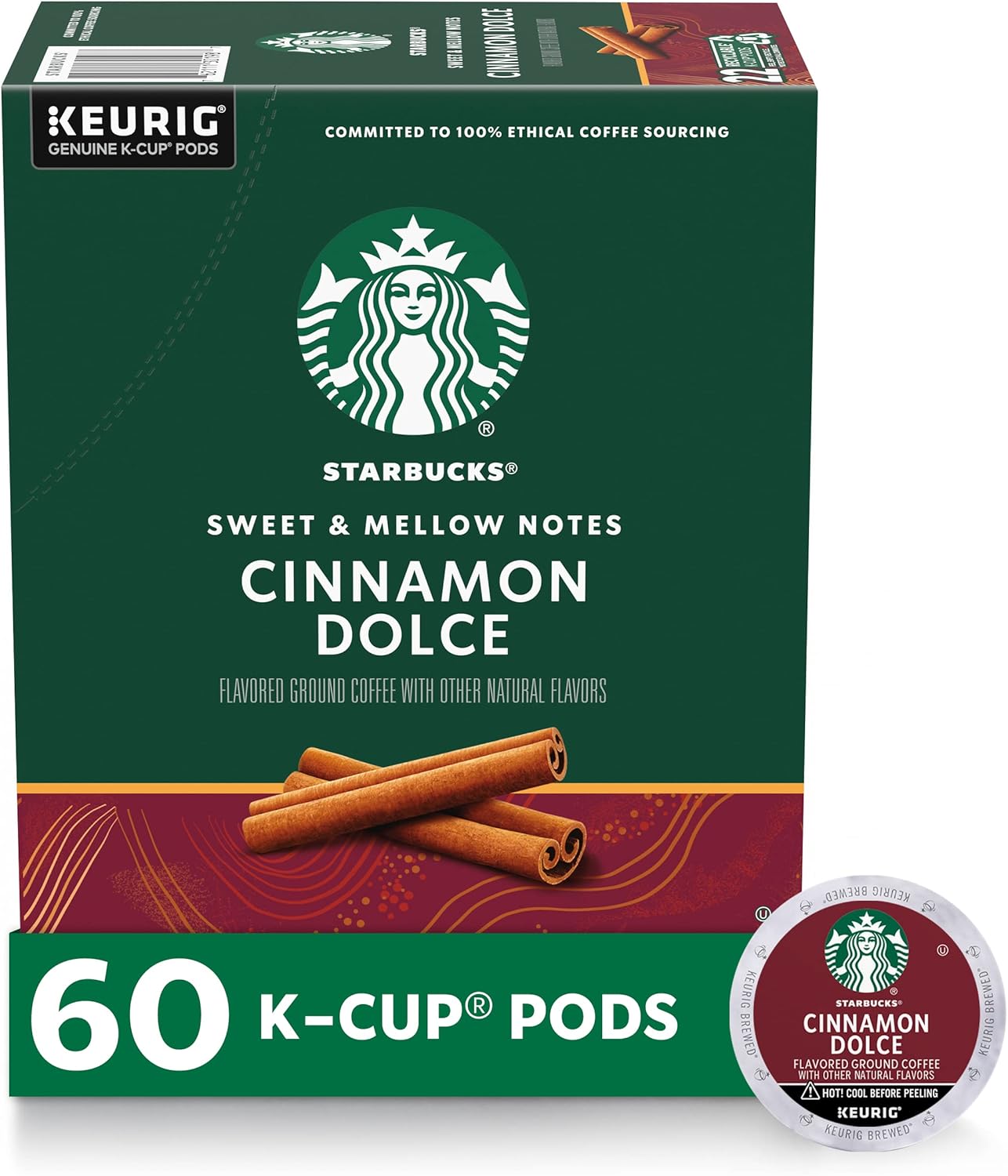 Starbucks K-Cup Coffee Pods for Keurig, Cinnamon Dolce Flavor