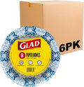 Glad Round Disposable Paper Bowls 16 Oz - Soak Proof, Heavy Duty