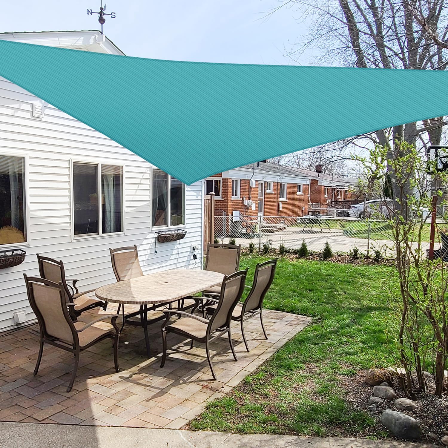 16ft Triangle Sun Shade Sail Canopy for Outdoor Spaces