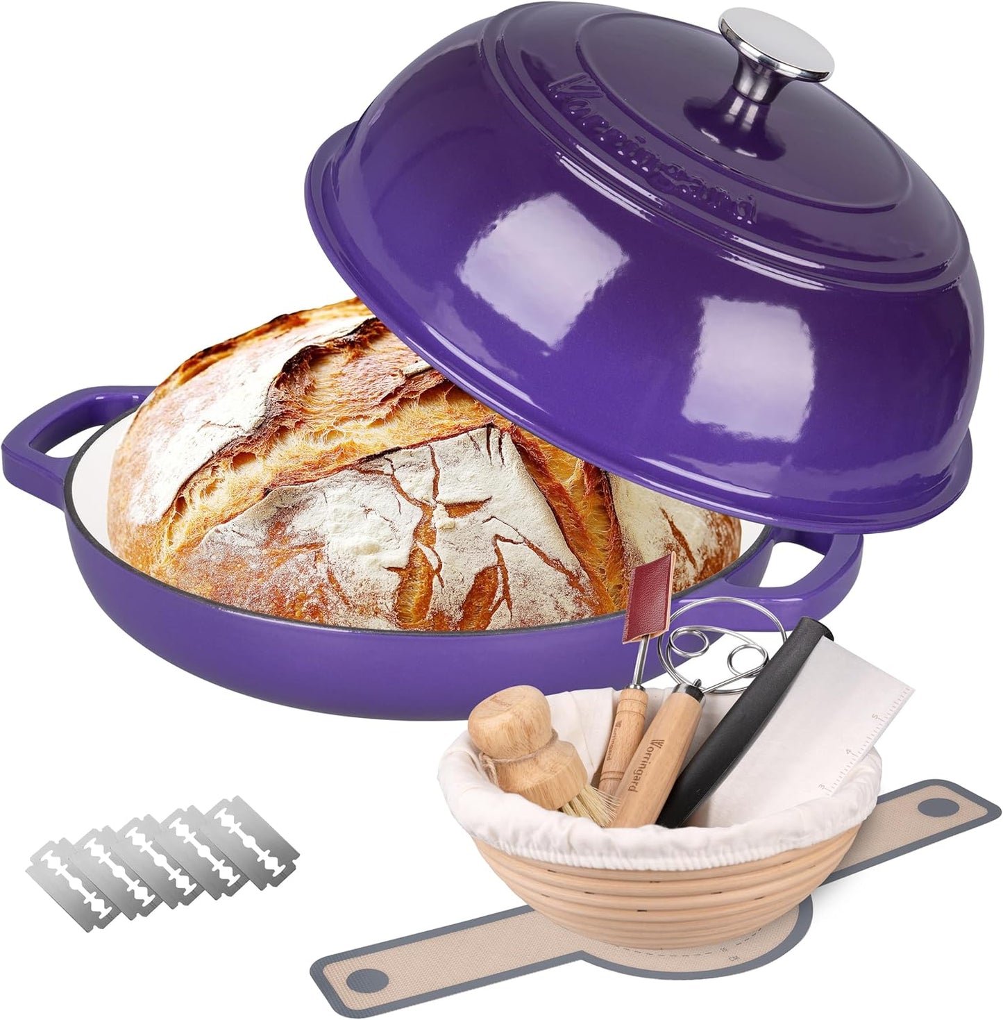 Enameled Cast Iron Dutch Oven Pot for Perfect Sourdough Baking