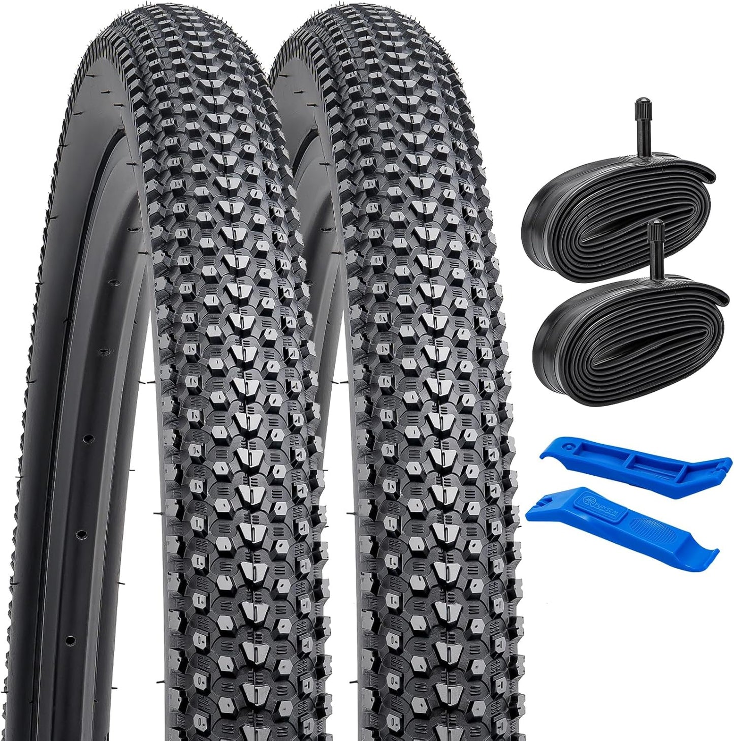 YUNSCM 24 x 2.10 Mountain Bike Tires and Heavy Duty Tubes