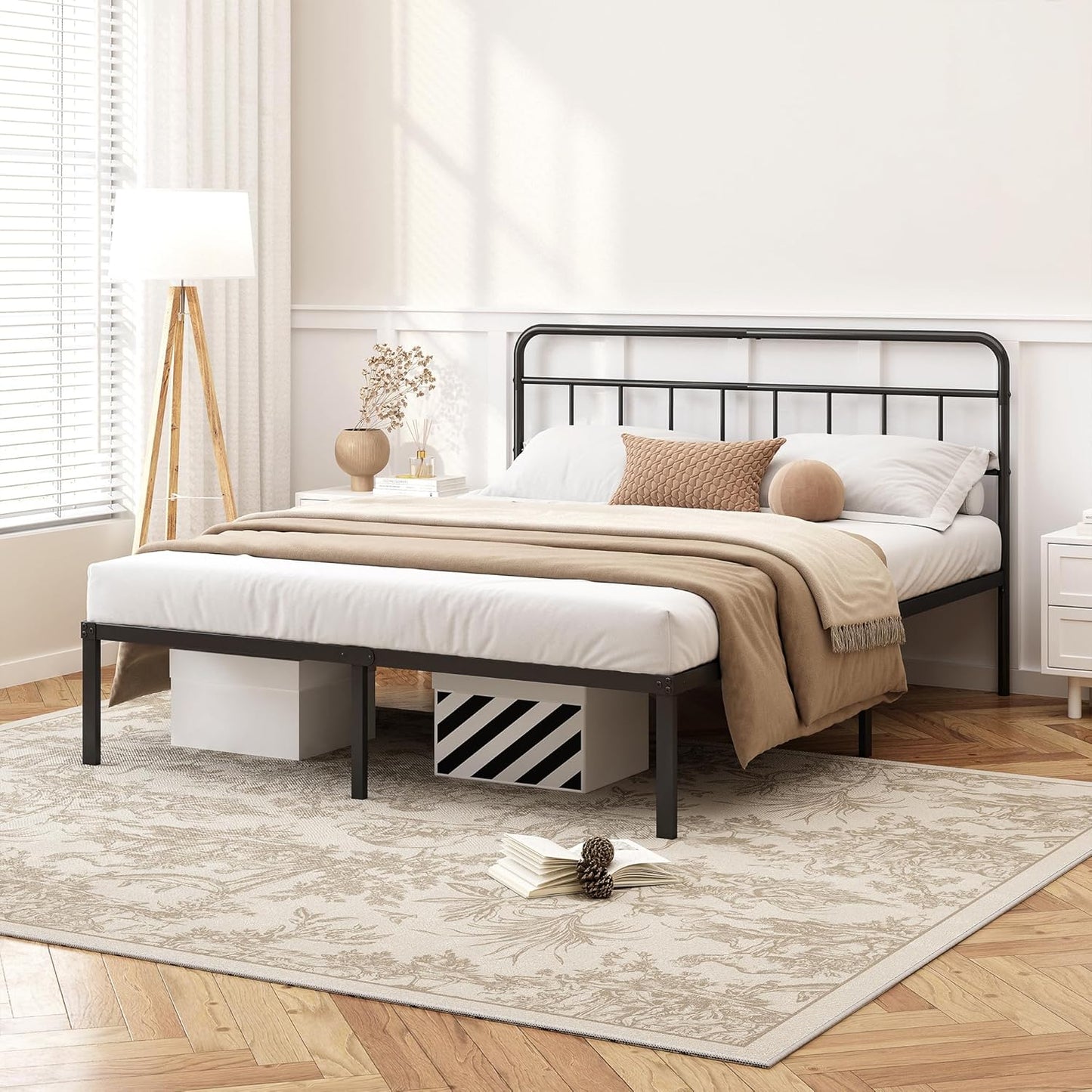 12 inches Full Size Bed Frame with Minimalist Design and Storage