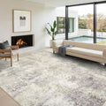 Washable Area Rug 9x12 Neutral Modern Abstract - Low Pile