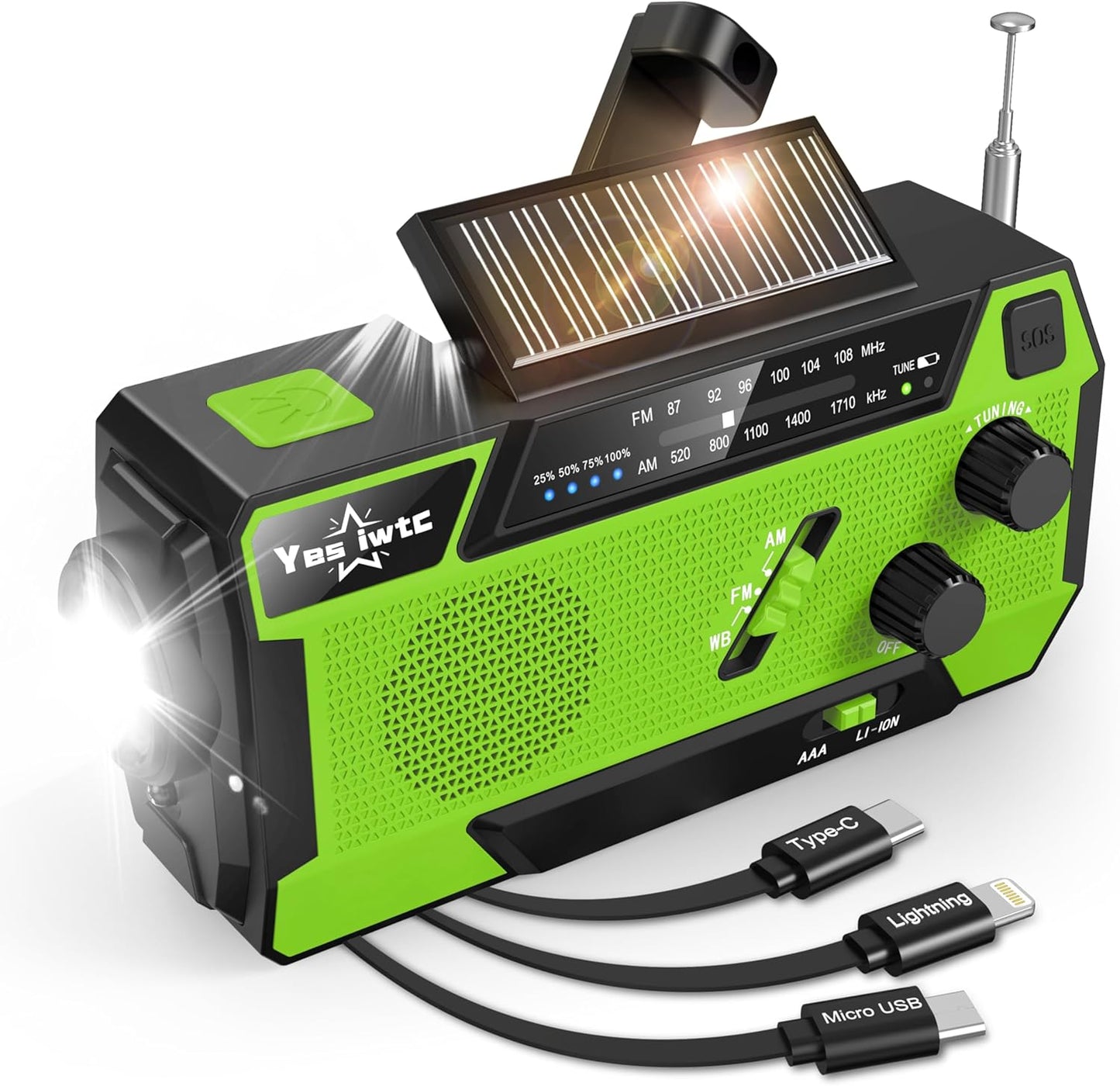 7400mWh NOAA Emergency Weather Radio by yesiwtc for Safety