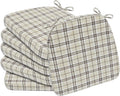 D-Shaped Chair Cushions 2in Thick Dining Pads - Yellow Checkered