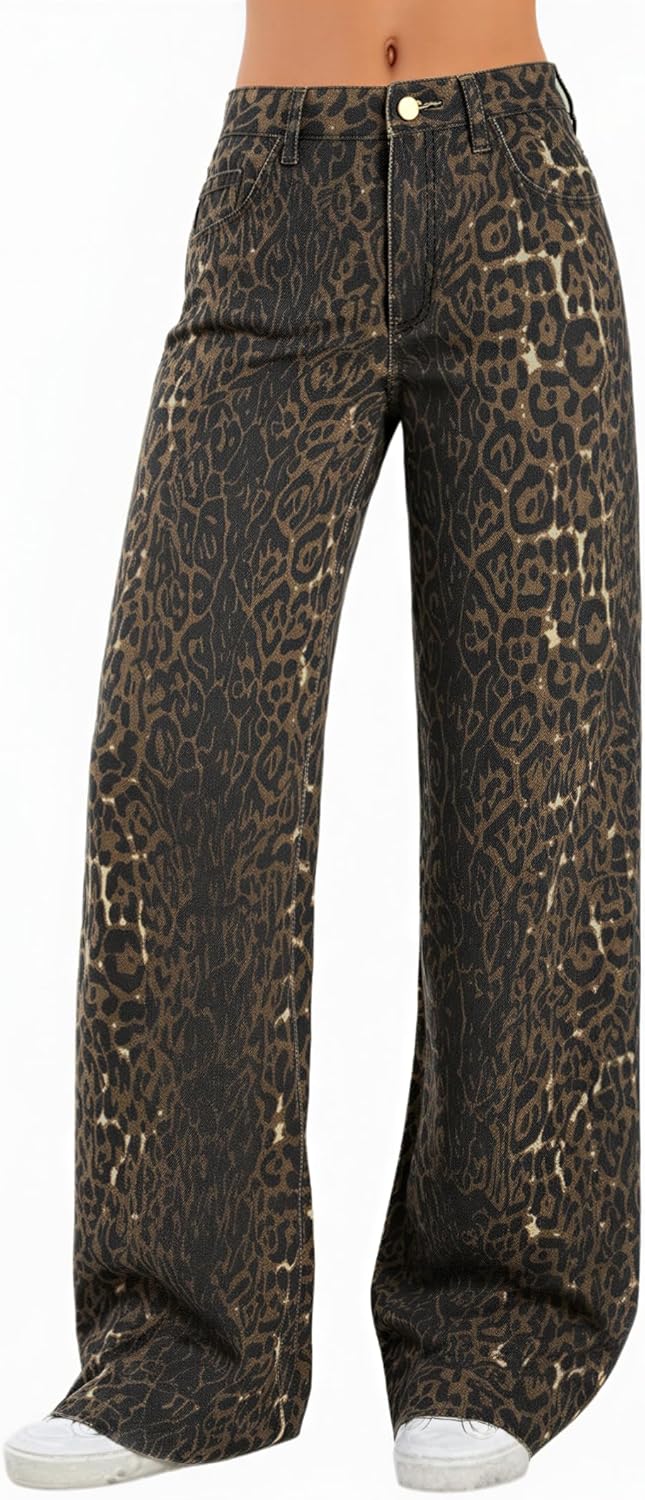 EMMIOL Women's Vintage Y2K Wide Leg Jeans for Everyday Style