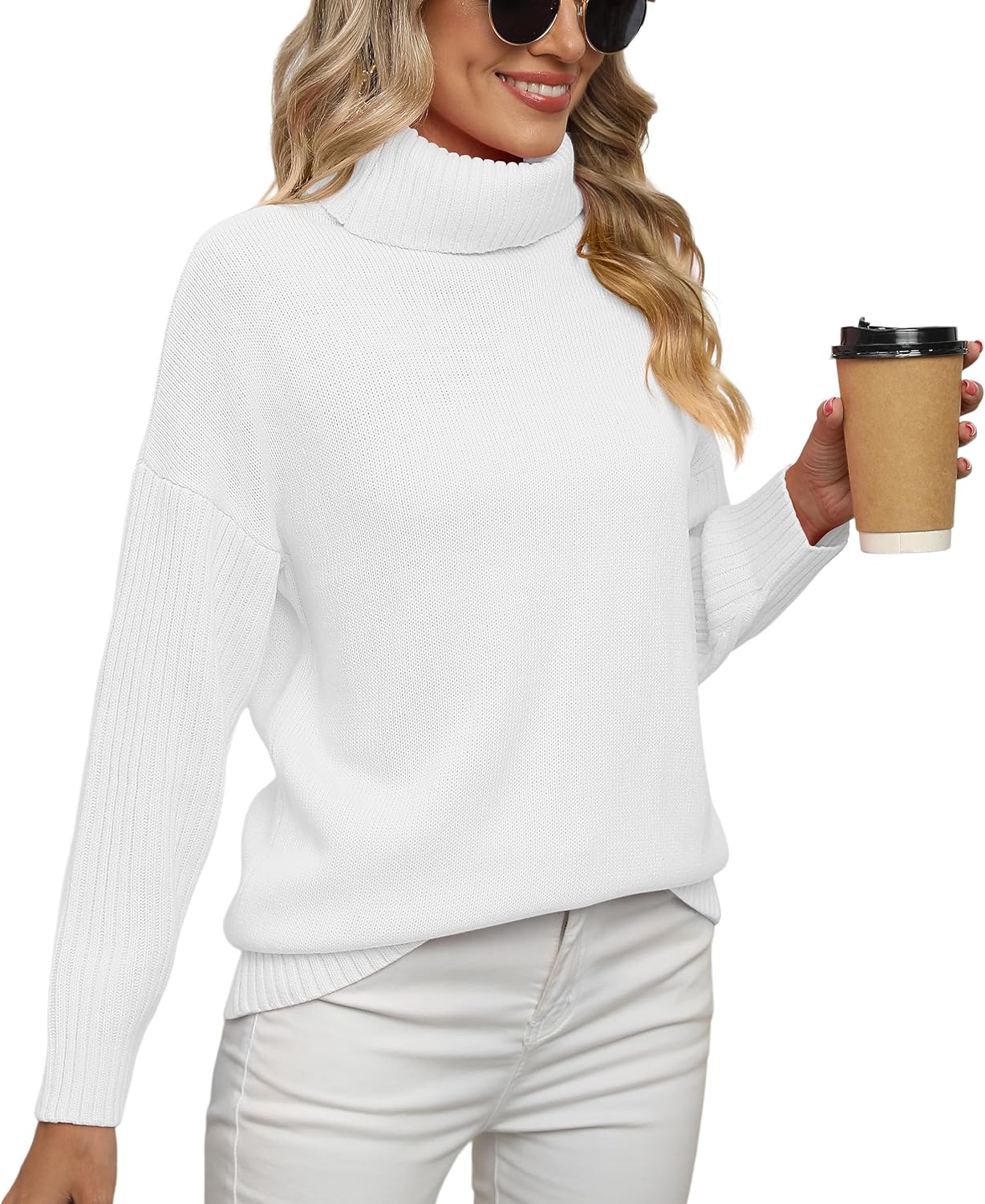 Chunky Oversized Ribbed Knit Tunic Sweaters for Women