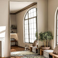 Full Length Mirror 76x34 in Rectangle Leaning or Hanging - Slim Silver