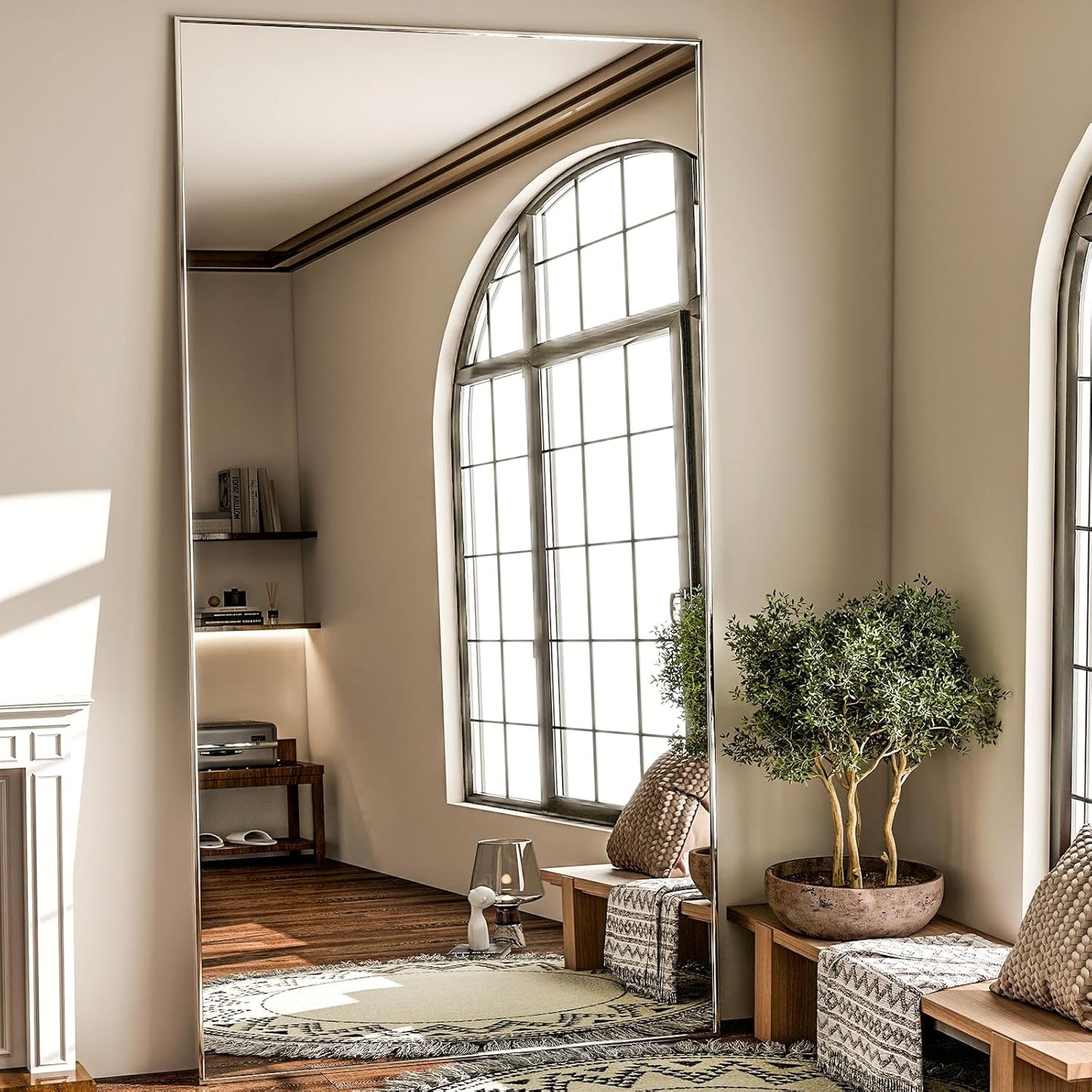 Full Length Mirror with Thin Frame for Bedroom and Living Room