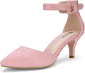 Kitten Heels for Women Pointed D'Orsay Pumps - Low 3in Dress Heels