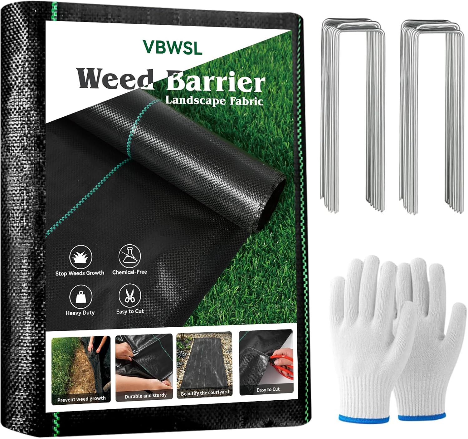 Heavy Duty Weed Fabric Barrier 5FTx100FT for Effective Control