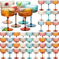 48 Pcs Ribbed Martini Glasses for Stylish Party Celebrations