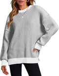 Zeagoo Women 2024 Winter Oversized Sweater - Cozy Rib Knit Pullover