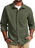 PJ PAUL JONES Men's Button Down Waffle Long Sleeve Shirt - Wrinkle is